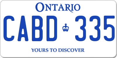 ON license plate CABD335