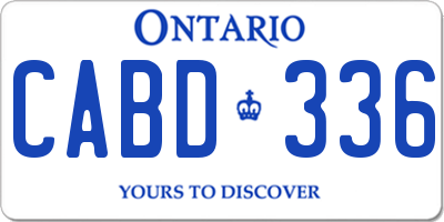 ON license plate CABD336