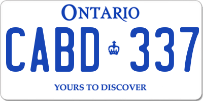 ON license plate CABD337