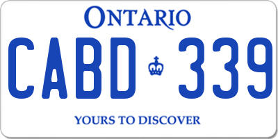 ON license plate CABD339