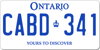 ON license plate CABD341