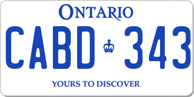 ON license plate CABD343