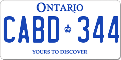 ON license plate CABD344