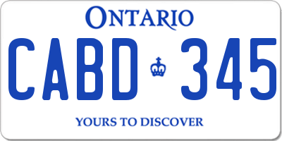 ON license plate CABD345