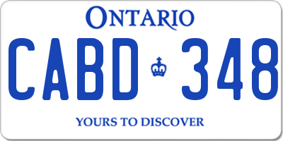 ON license plate CABD348