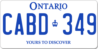 ON license plate CABD349