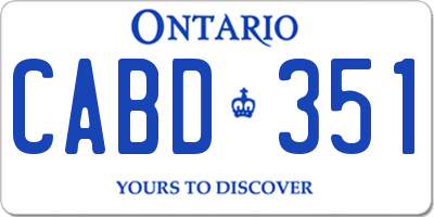 ON license plate CABD351