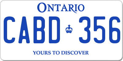 ON license plate CABD356