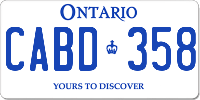 ON license plate CABD358