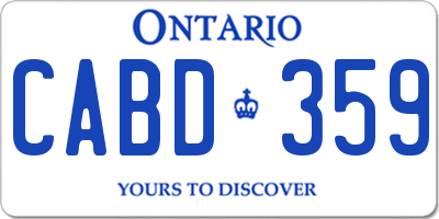 ON license plate CABD359