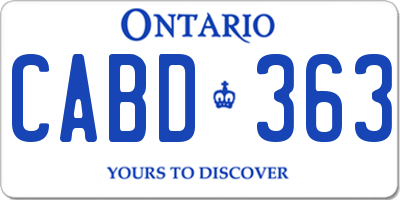 ON license plate CABD363