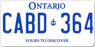 ON license plate CABD364