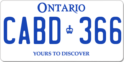 ON license plate CABD366