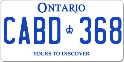 ON license plate CABD368