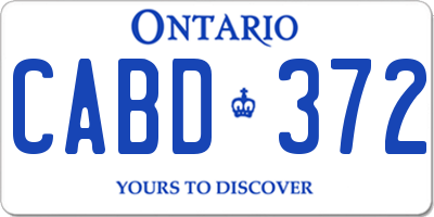 ON license plate CABD372