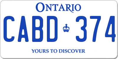 ON license plate CABD374