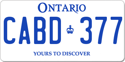 ON license plate CABD377