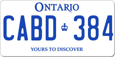 ON license plate CABD384