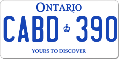 ON license plate CABD390