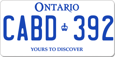 ON license plate CABD392