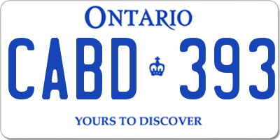 ON license plate CABD393