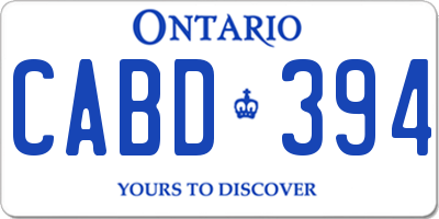 ON license plate CABD394