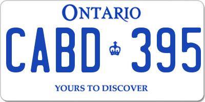 ON license plate CABD395