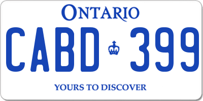 ON license plate CABD399