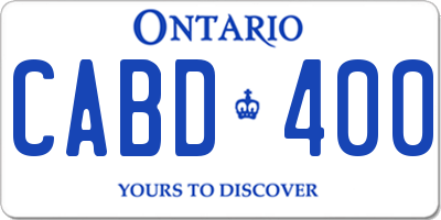 ON license plate CABD400