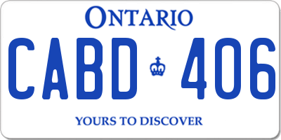 ON license plate CABD406