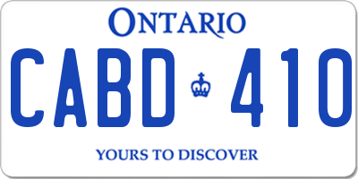 ON license plate CABD410