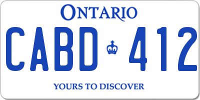 ON license plate CABD412