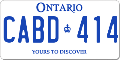 ON license plate CABD414