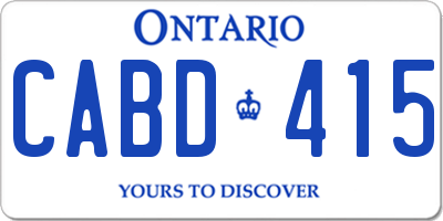 ON license plate CABD415