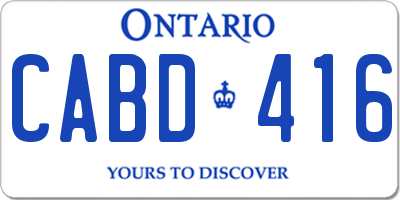 ON license plate CABD416