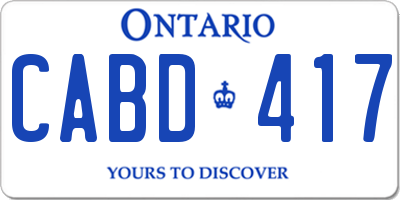 ON license plate CABD417