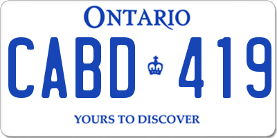 ON license plate CABD419