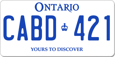 ON license plate CABD421