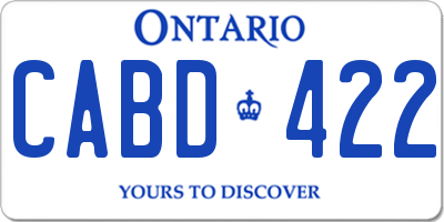 ON license plate CABD422