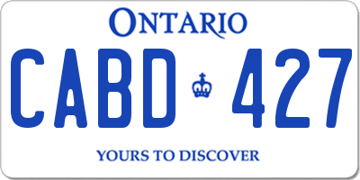 ON license plate CABD427