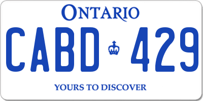 ON license plate CABD429