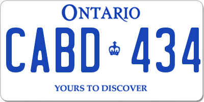 ON license plate CABD434