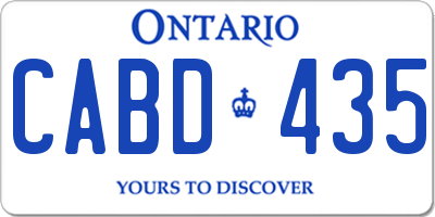 ON license plate CABD435