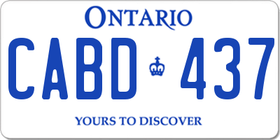 ON license plate CABD437