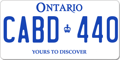 ON license plate CABD440