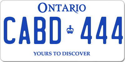 ON license plate CABD444