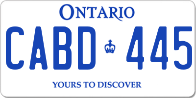 ON license plate CABD445