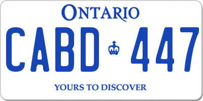 ON license plate CABD447