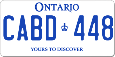 ON license plate CABD448