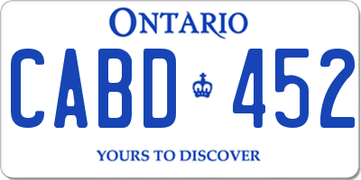 ON license plate CABD452